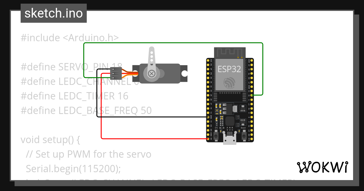 Servo with my own Library Wokwi ESP32, STM32, Arduino Simulator