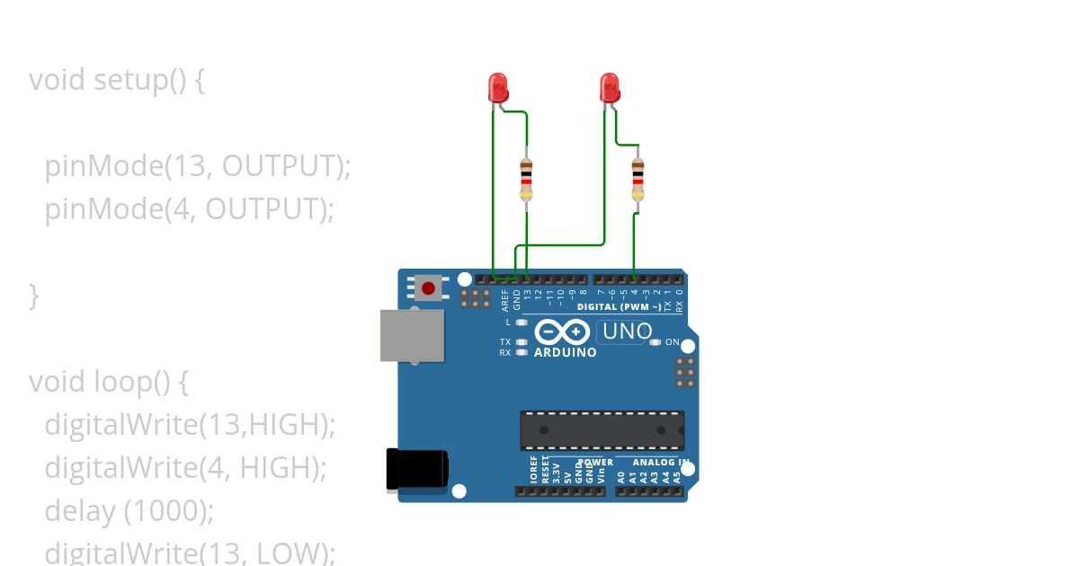 BlinkingLeds (diff time) simulation