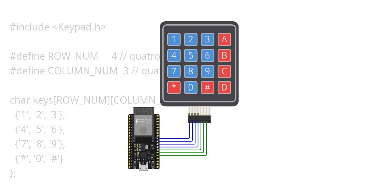 Keypad ESP32 4X3 simulation