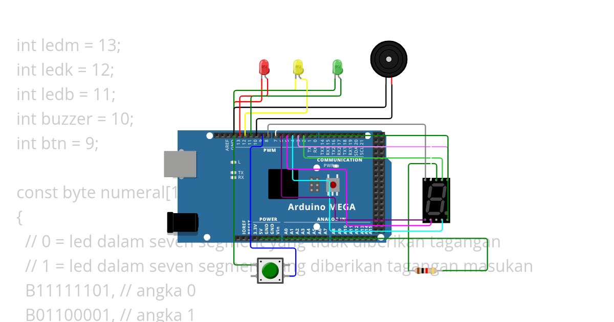 traffic lights with display simulation