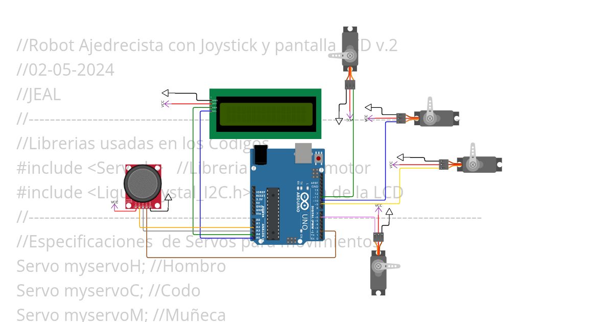 joystick + brazo simulation