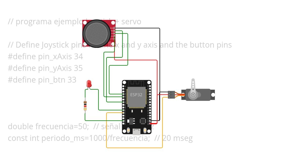 Joystick + Servomotor simulation