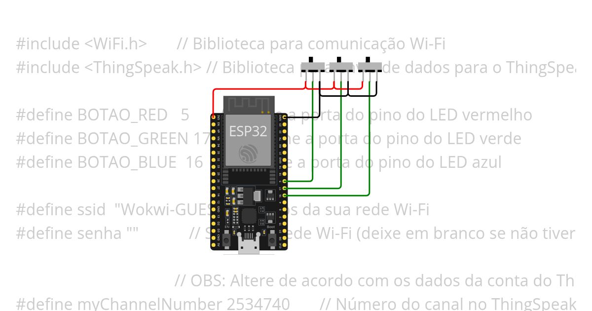 ESP32 - IoT Thinkspeak Botão simulation