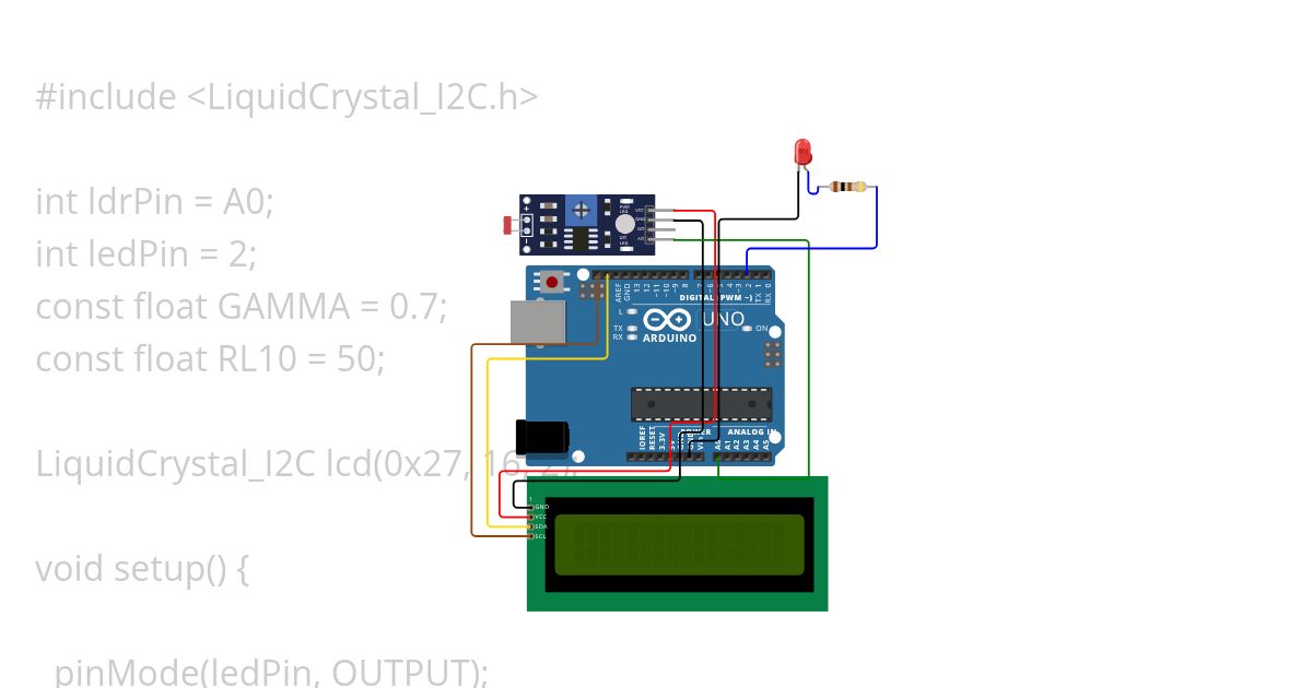 LDR  photoresistor  simulation