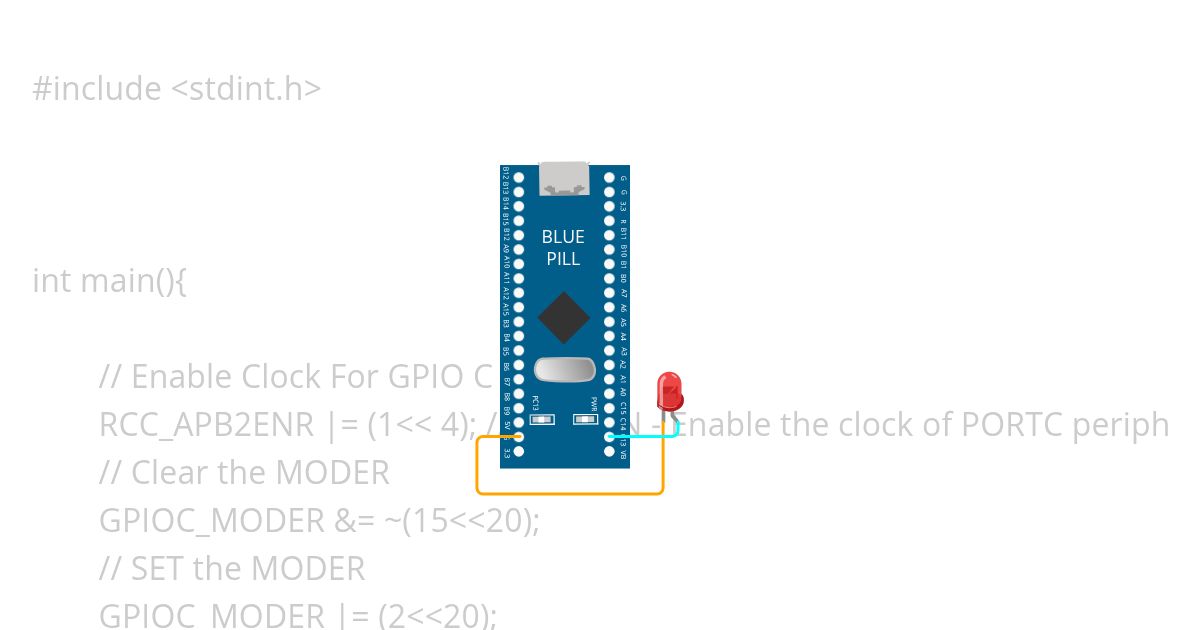 Ledblinking using baremetal simulation