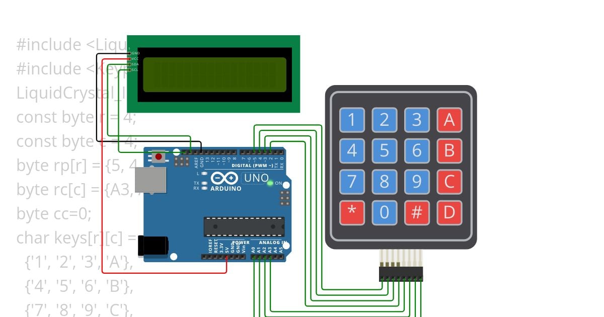 keypad + lcd_i2c simulation