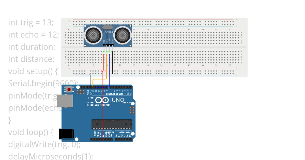 Assign 5  ultrasonic distence sensor simulation