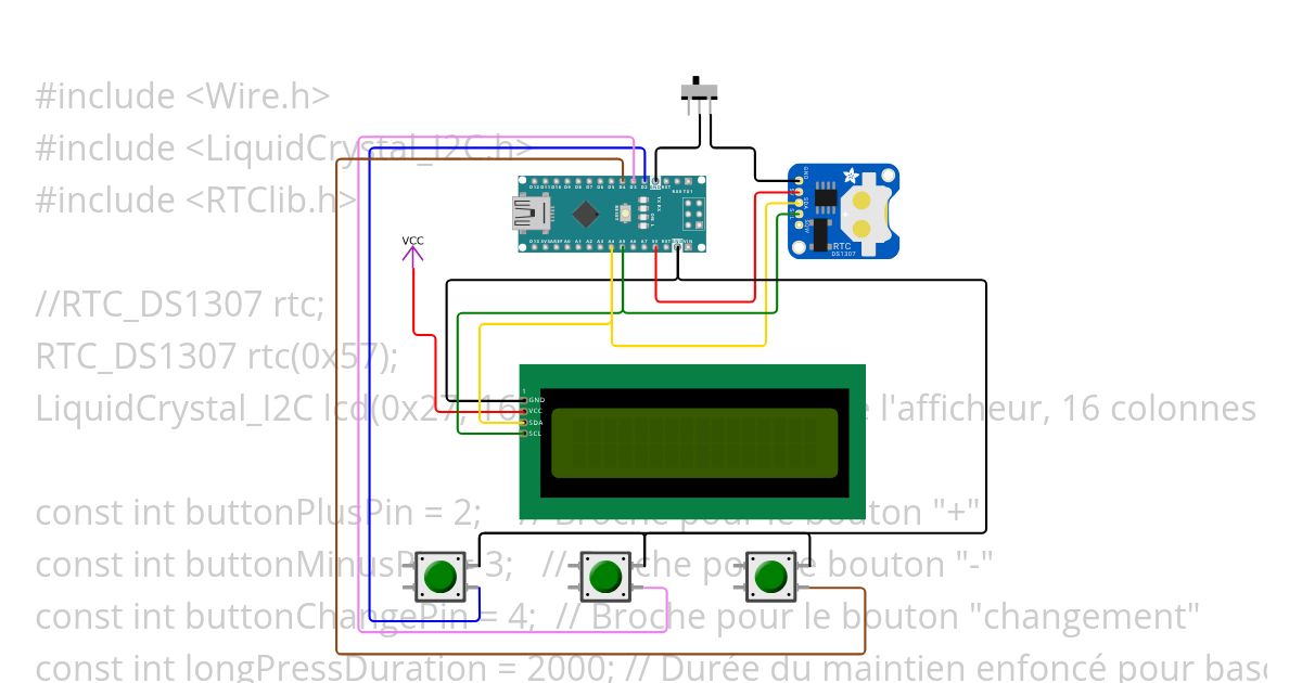 P5: afficheur LCD i2c, rtc 2 simulation