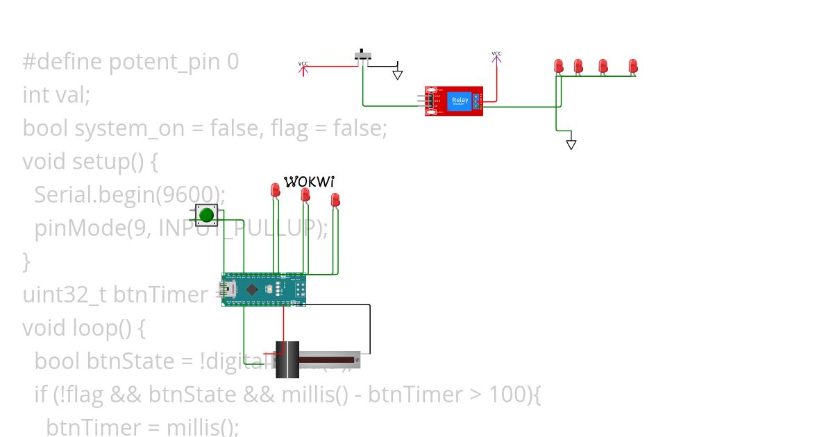 Potentionmeter and relay simulation