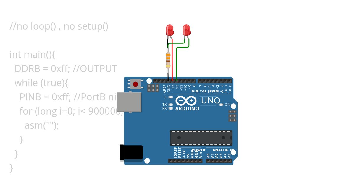 Arduino no-loop() no-setup() - Fast code simulation