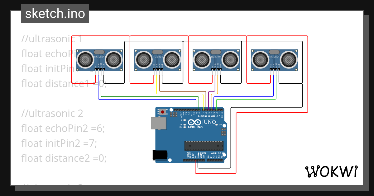 Sensor Ultrasonik (4) - Wokwi ESP32, STM32, Arduino Simulator