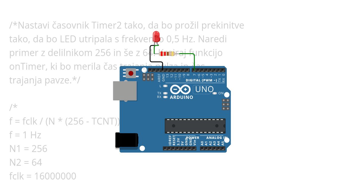 Arduino uno - Interrupt izračuni simulation