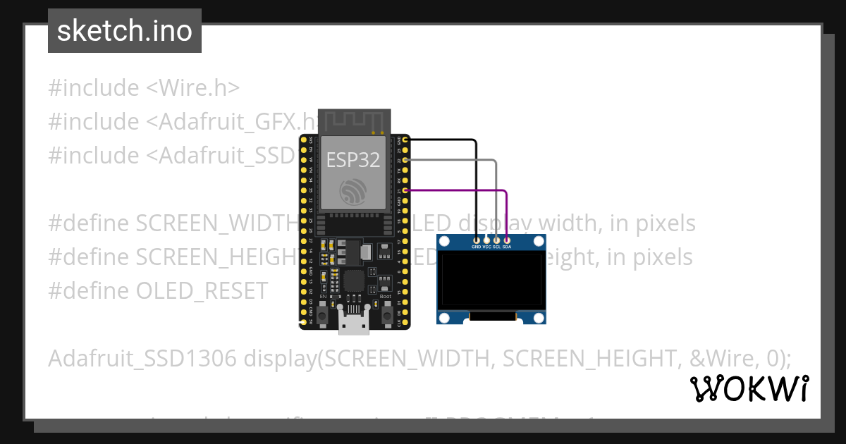 I2C OLED - Wokwi ESP32, STM32, Arduino Simulator