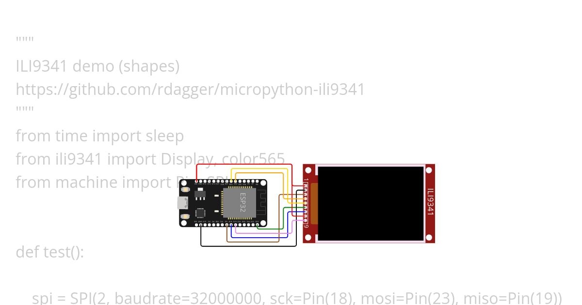 ESP32 ILI9341 Micropython simulation