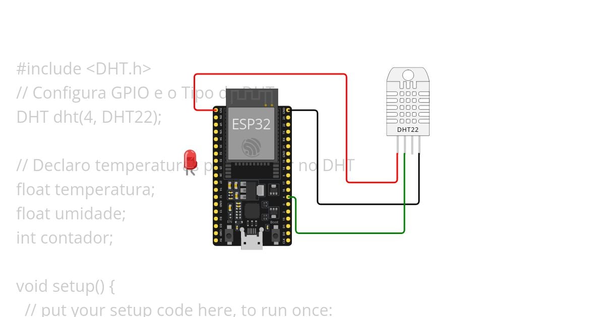 Sensor DHT22 MQTT temperatura e umidade simulation