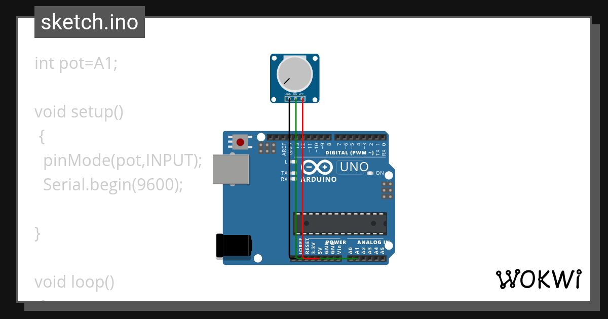 potentiometer - Wokwi ESP32, STM32, Arduino Simulator