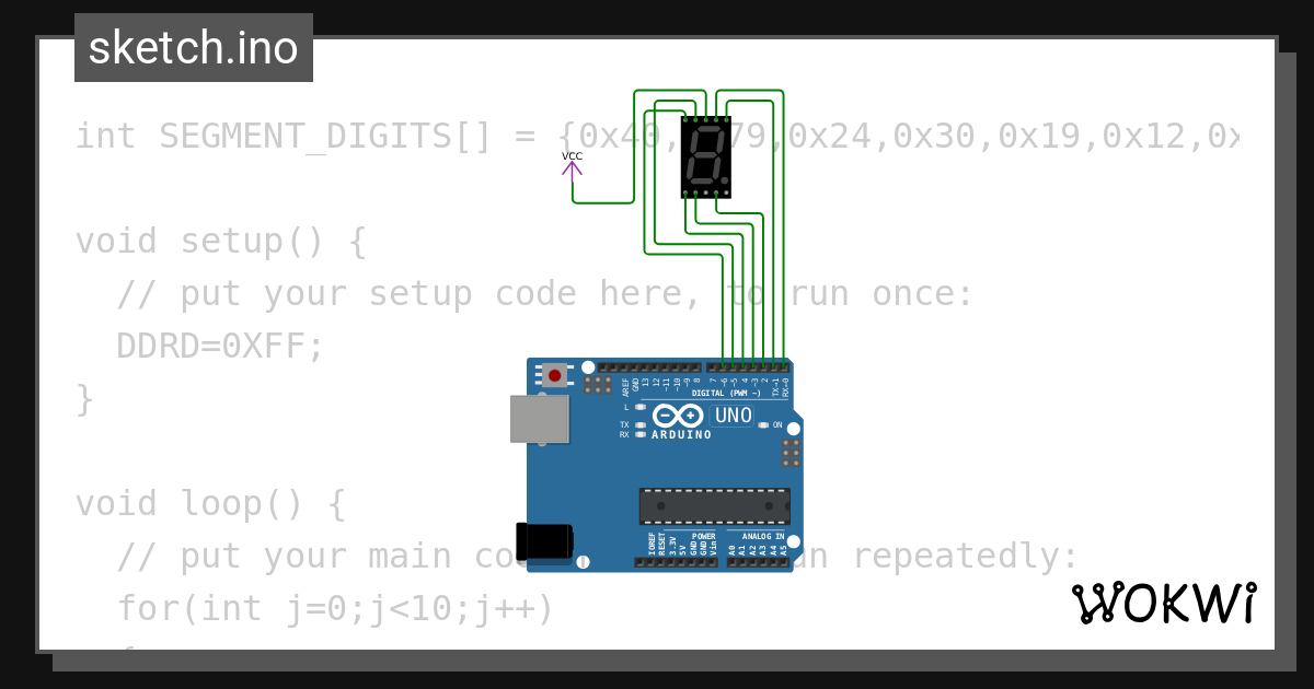seven segment - Wokwi ESP32, STM32, Arduino Simulator