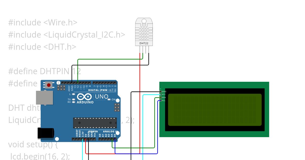 percobaan TA eb 3 sensor, lcd I2C simulation