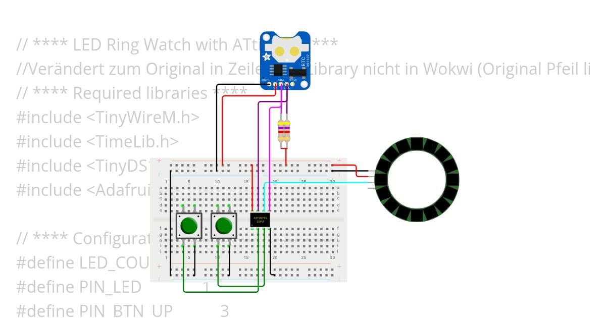 Uhr Eine Kreisförmige Binäruhr JT ATriny ß30 OK simulation
