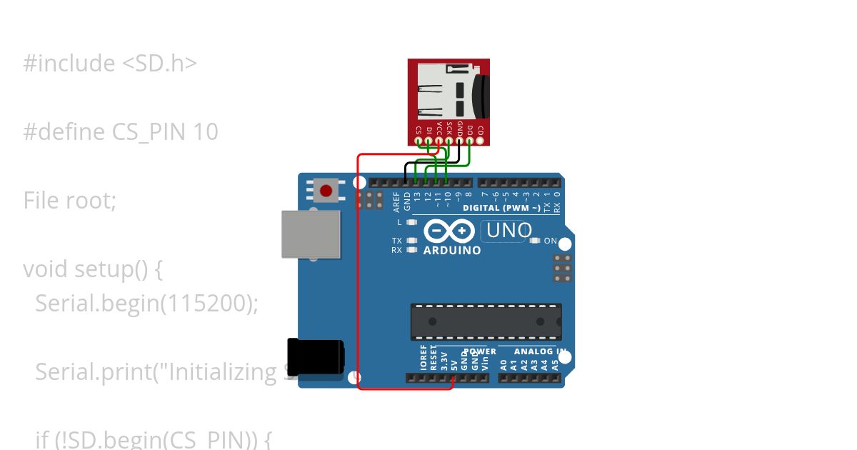 Arduino uno codigo para lector de tarjeta sd simulation