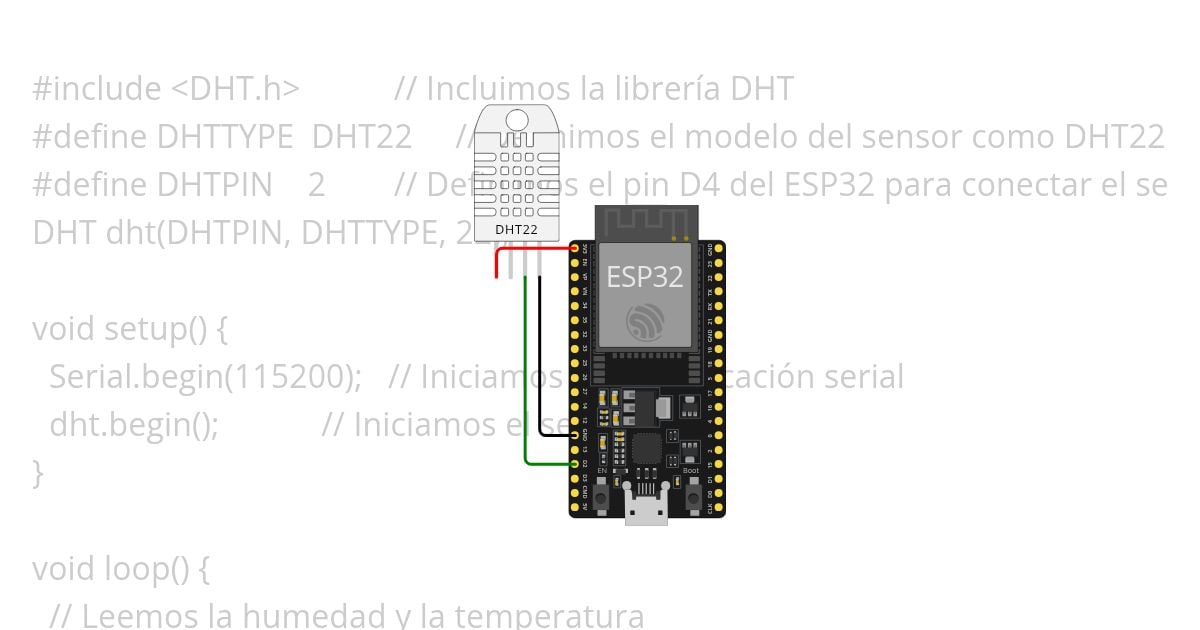 Sensor DHT22 con Arduino IDE simulation