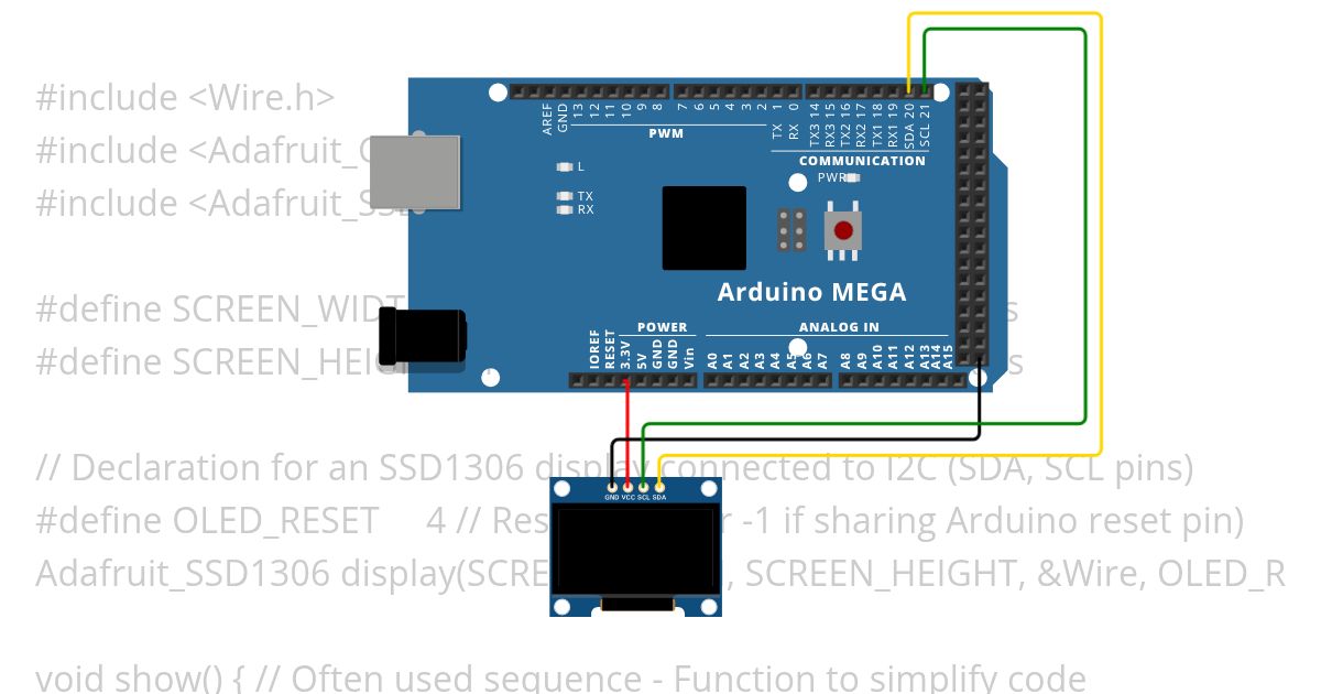 OLED SSD1306 simulation
