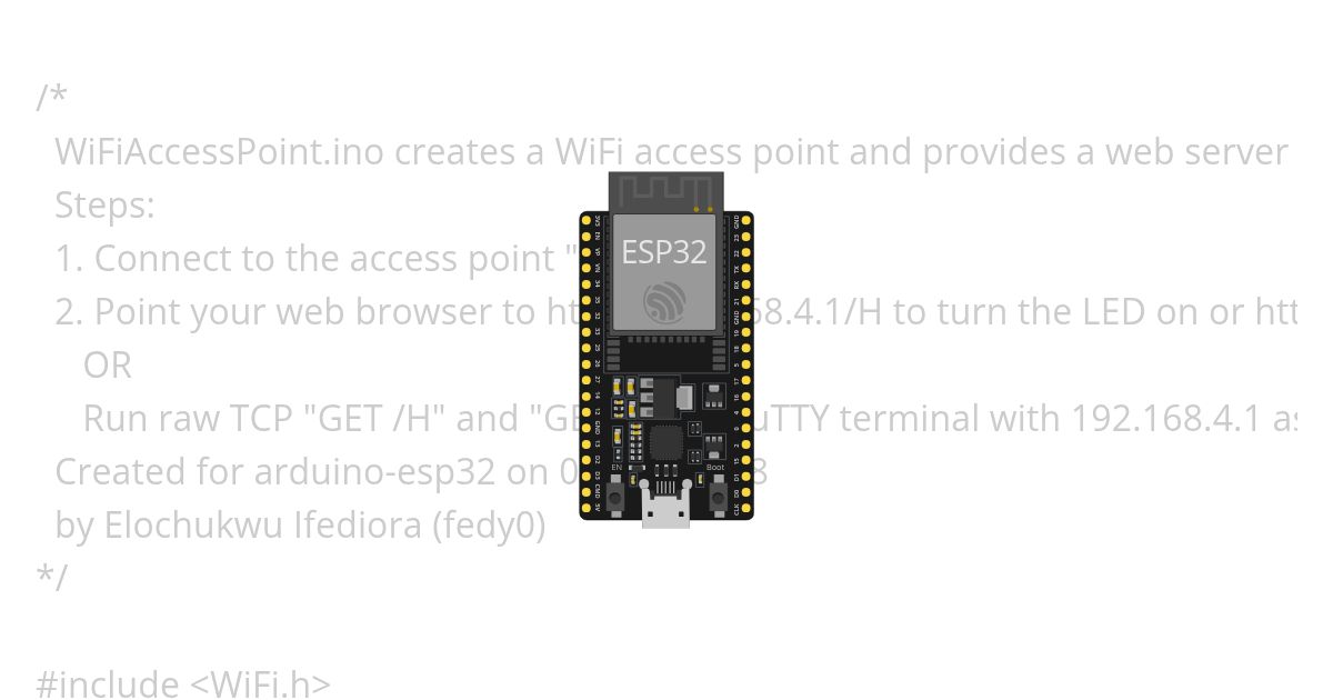 b8_esp32, wifi accesspoint, web server simulation