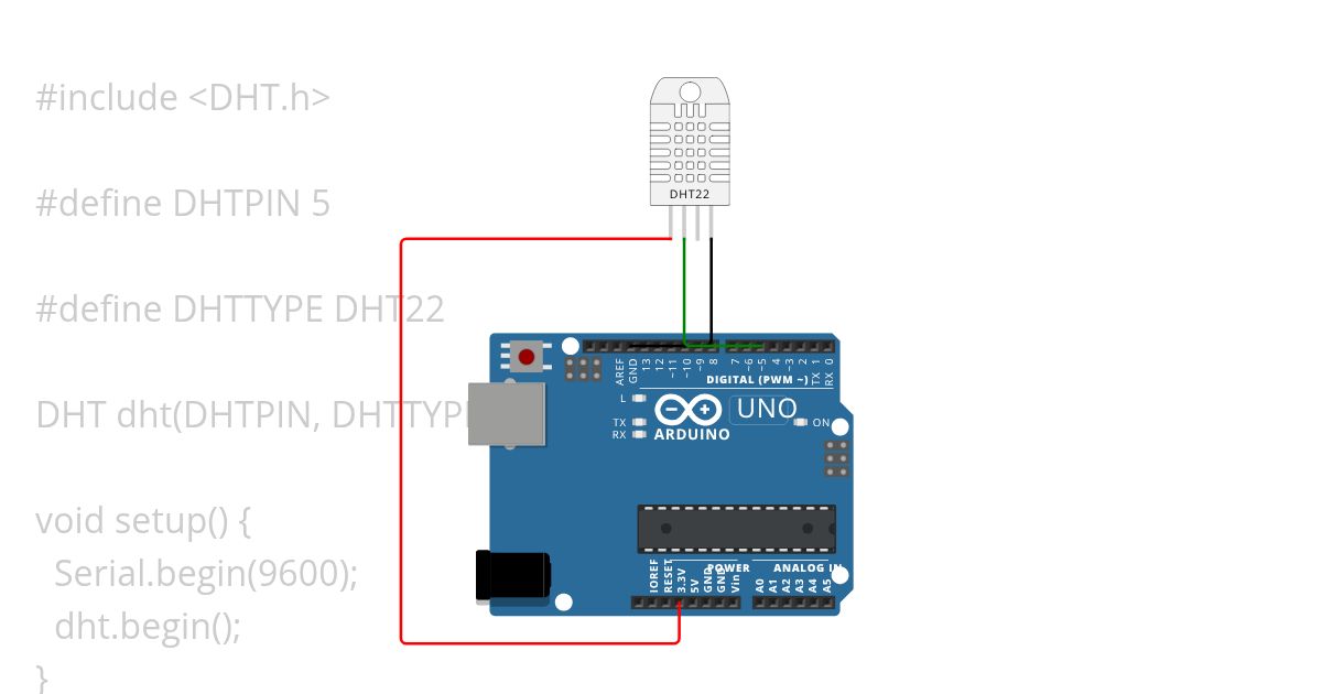 Sensor DHT22 con Arduino IDE simulation