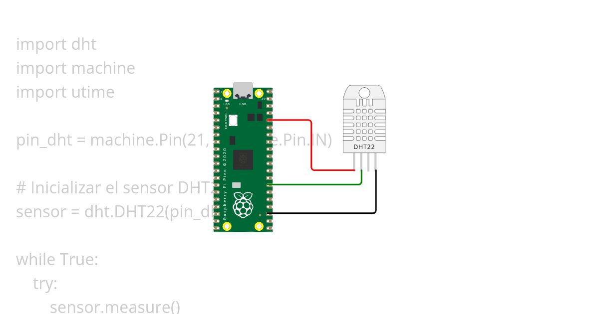 Sensor DHT22 con Thonny (Micropython) simulation