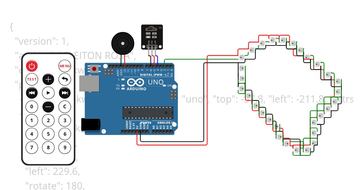Corrida de LEDs (30 LEDs) - Controle IR simulation