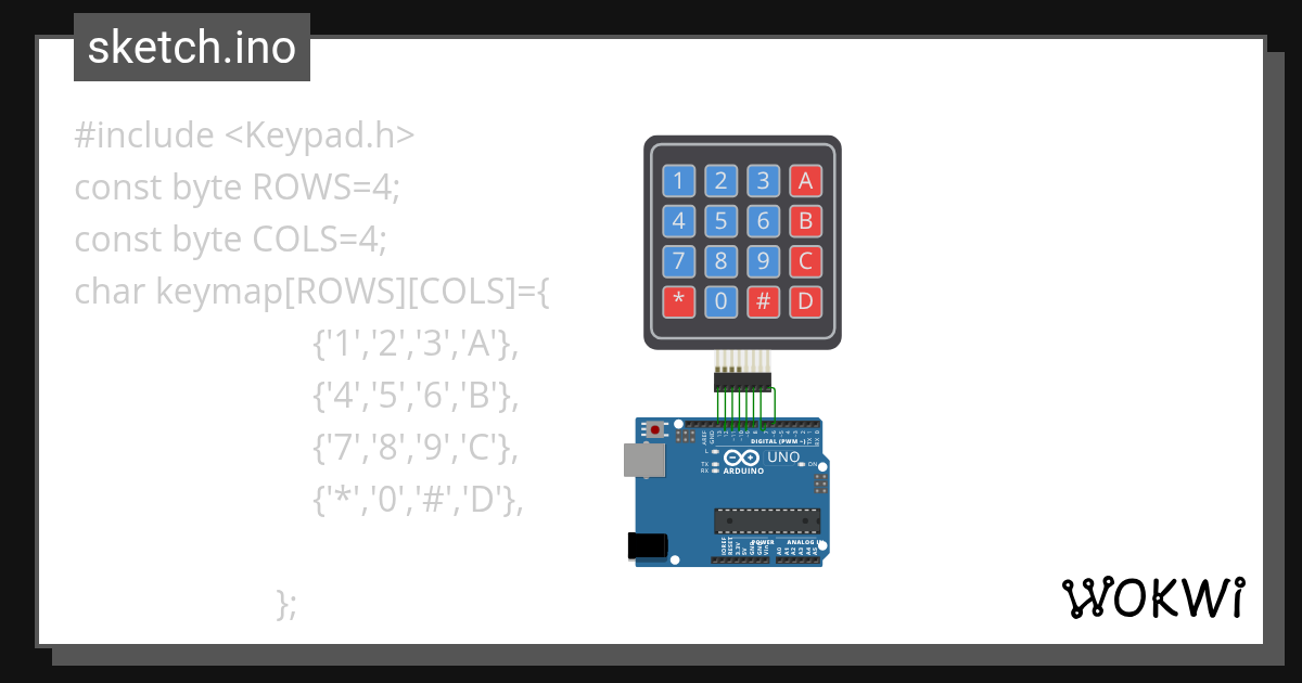 keypad uno - Wokwi ESP32, STM32, Arduino Simulator