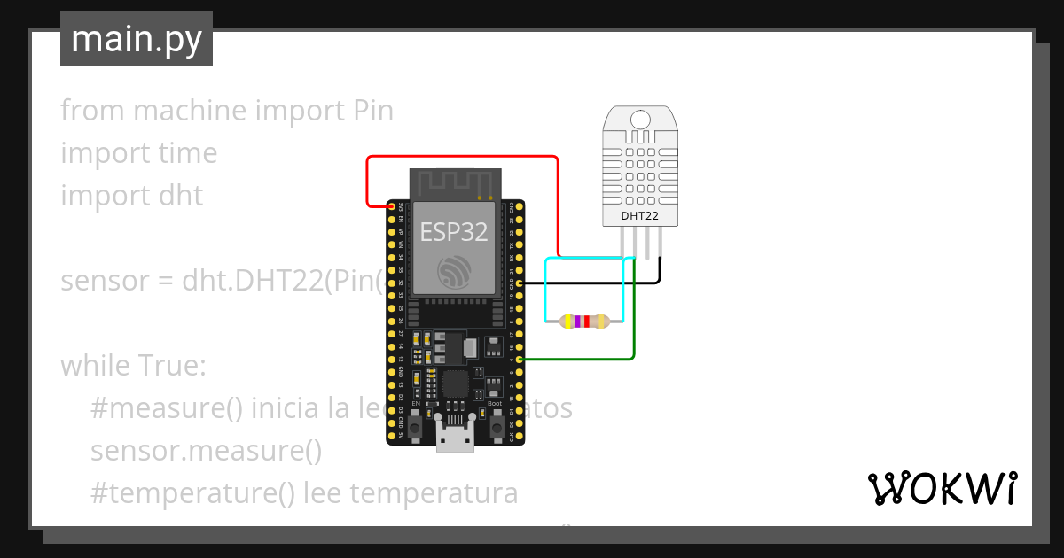 DHT22 - Wokwi ESP32, STM32, Arduino Simulator