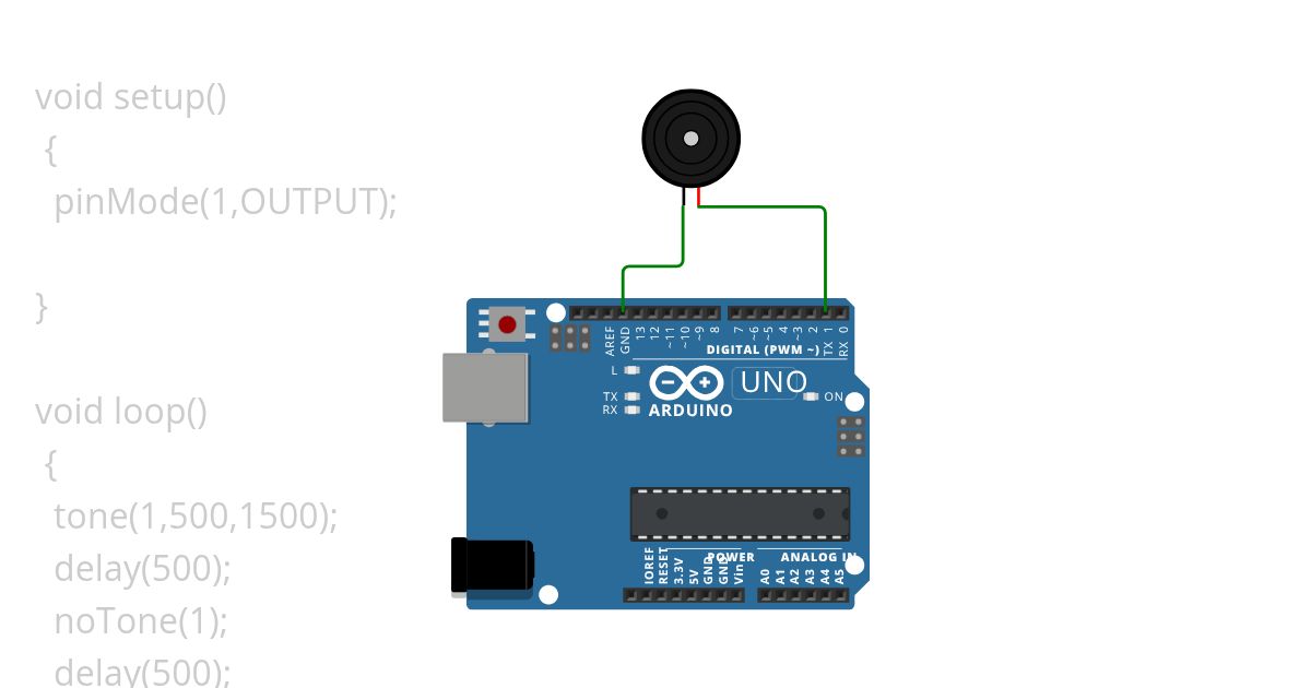 buzzer connection 5 simulation