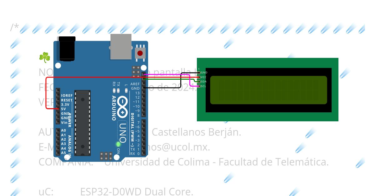 Arduino UNO - Pantalla LCD I2C 📺 simulation