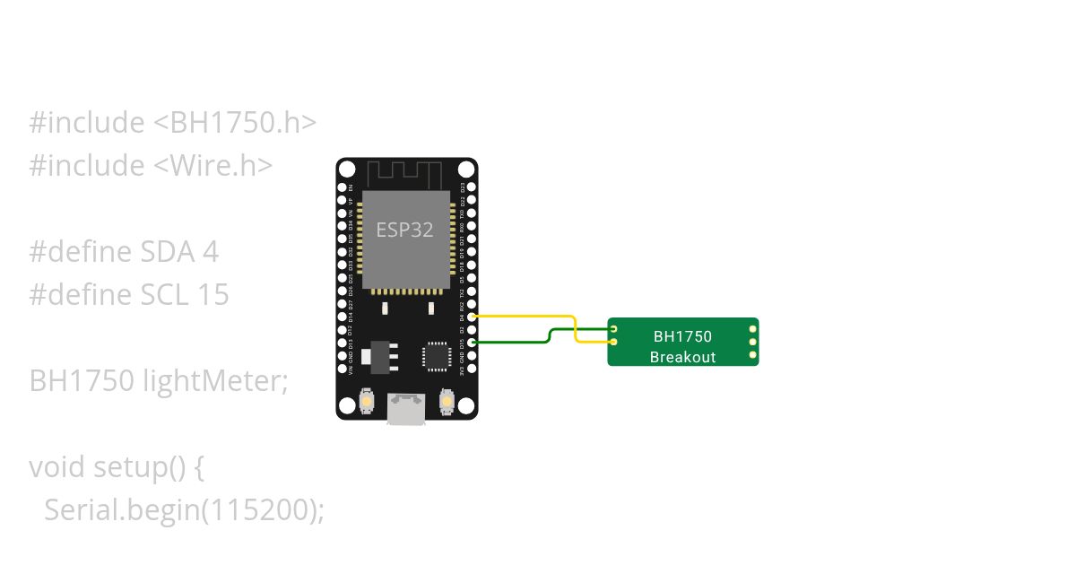 esp32 BH1750 simulation
