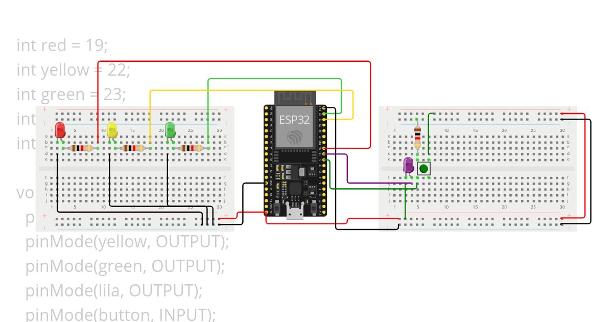 3 LED ESP32 simulation