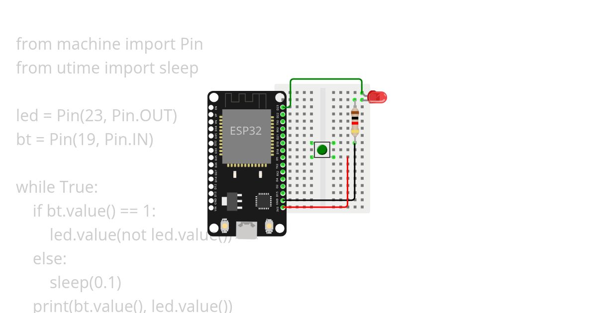 MicroPython ESP32 button simulation