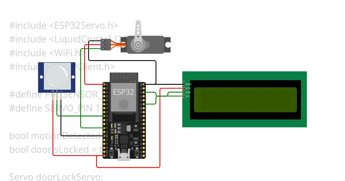 Smart Motion Detection Door Lock System simulation