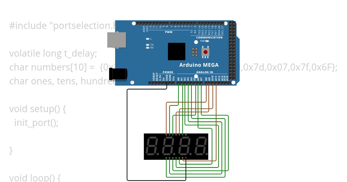 4digit 7 segent display simulation