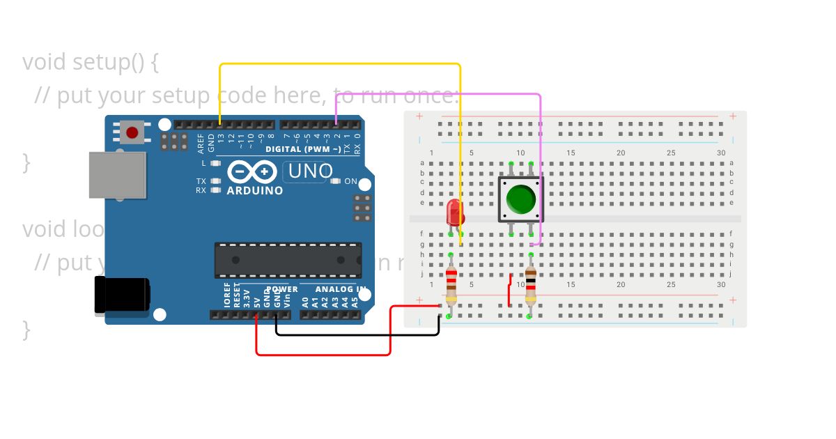 Botão LED Assembly simulation