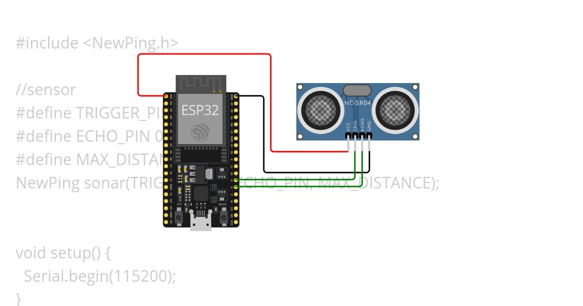 Ultrasonik dengan esp simulation