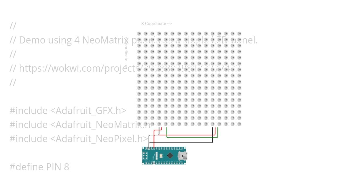 NeoPixel 16x16 Color Demo simulation