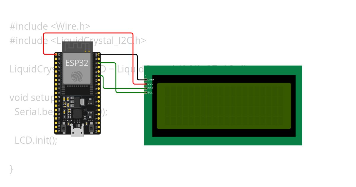 LCD I2C dengan esp simulation