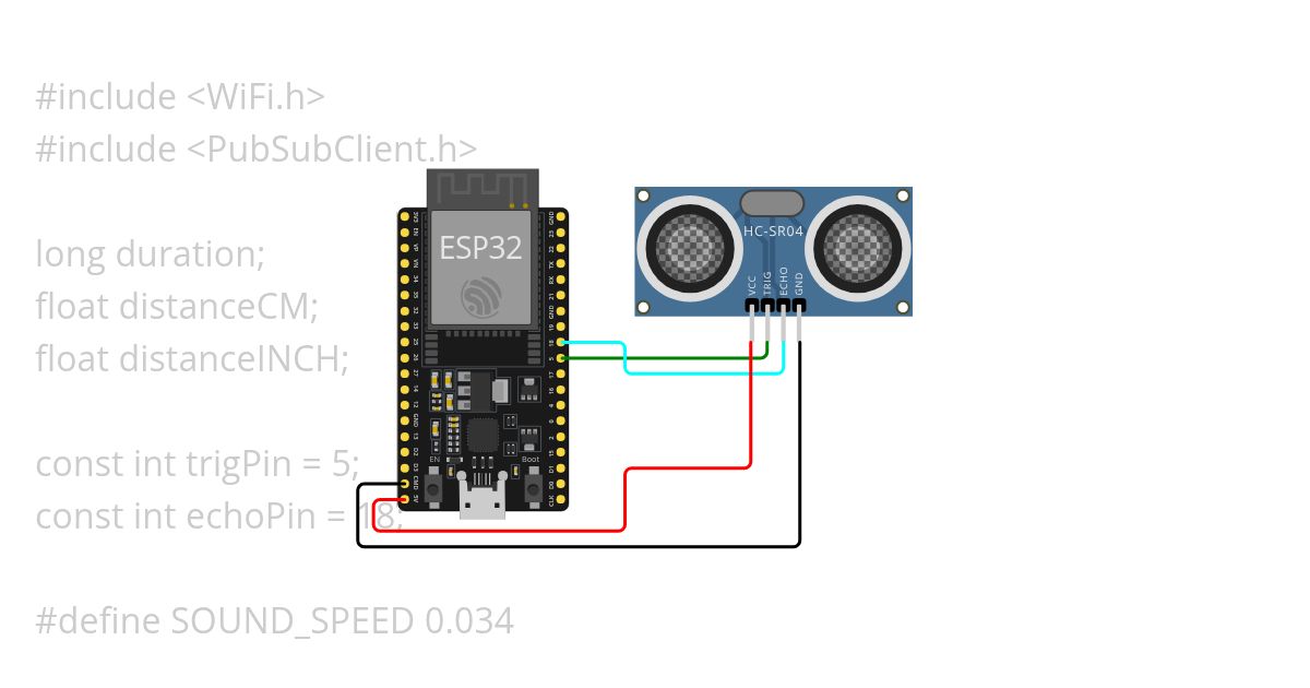 MQTT Teste com Ultrassom simulation