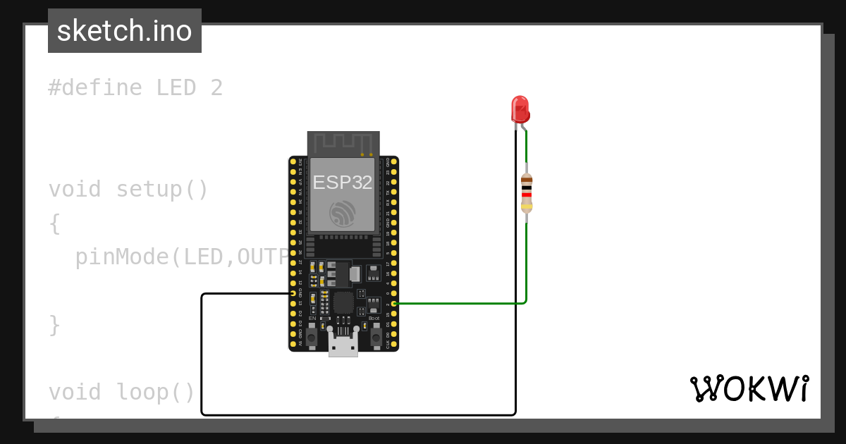 ESP32 simulator led blink example Arduino core - Wokwi ESP32, STM32 ...