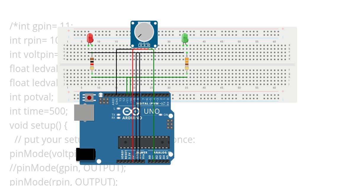 Dimmable Light using potentiometer simulation