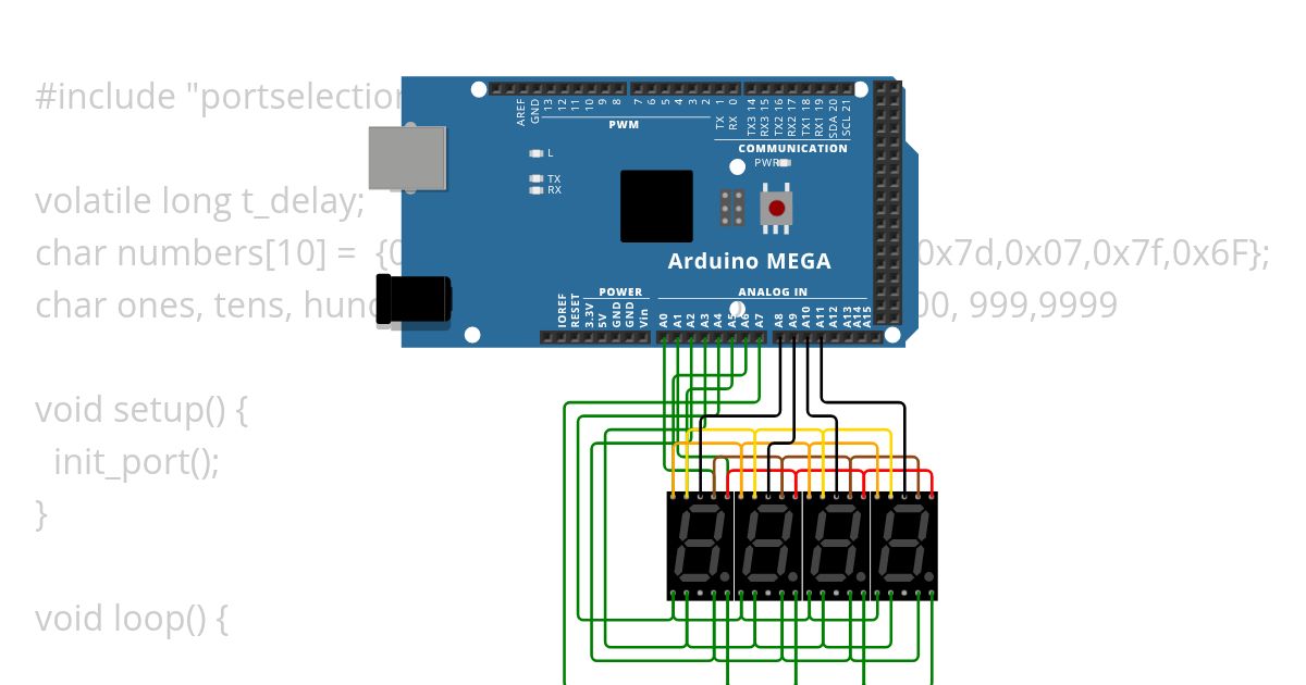 4_seven_segment_display_by_2 port simulation