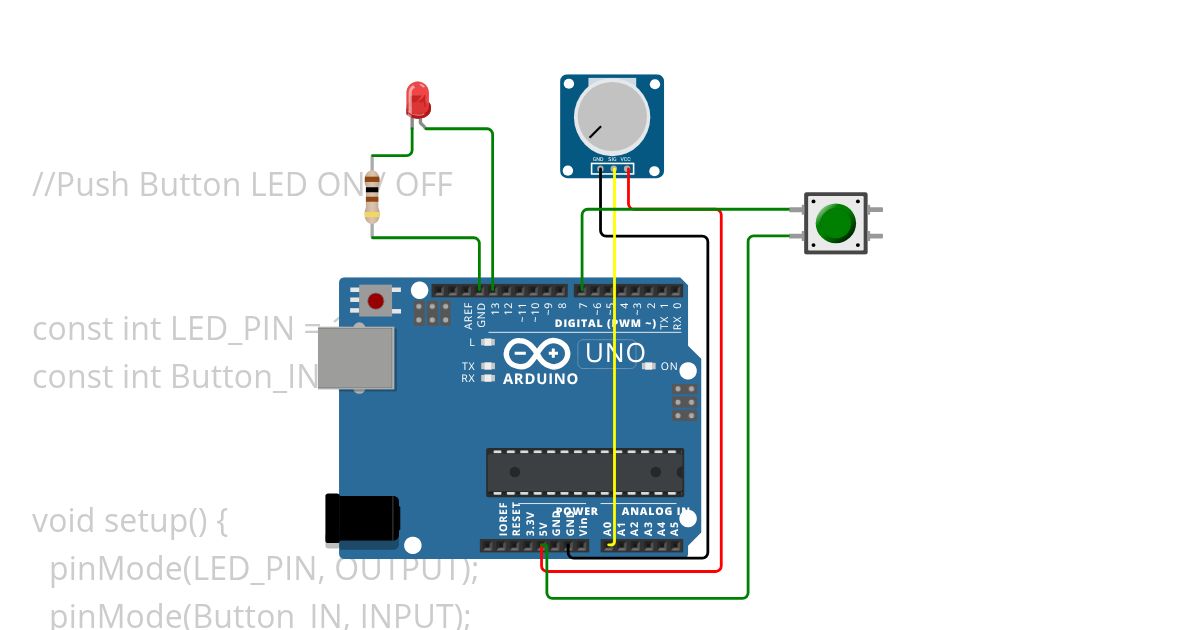 PushButton LED ON/OFF simulation