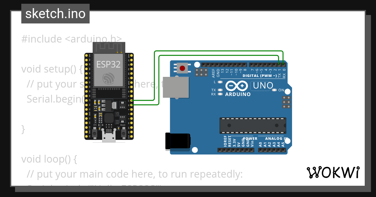 Connect arduino uno - Wokwi ESP32, STM32, Arduino Simulator