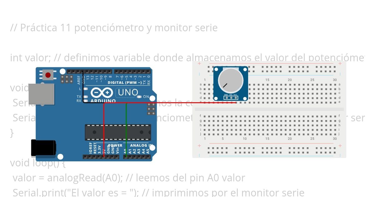 PRÁCTICA 11: POTENCIÓMETRO Y MONITOR SERIE  simulation